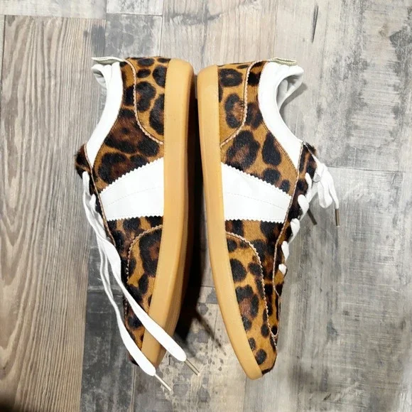 Boden Erin Retro Leopard Print Calf Hair Low Top Sneakers| Size 42 - Picture 6 of 8